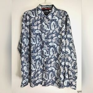 Silver Stone Collection (Size XXXL) Men's Multicolored Paisley Button Down Shirt